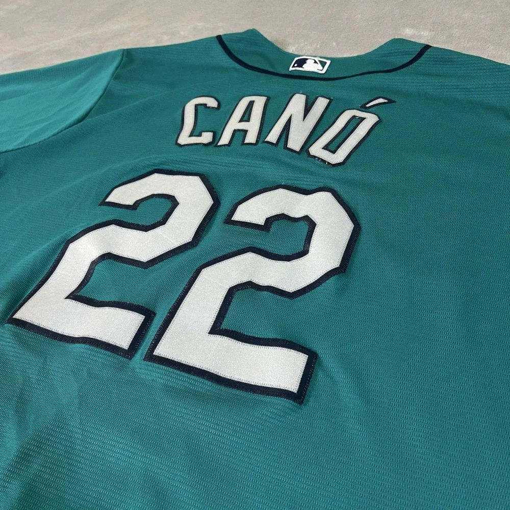 Robinson Cano #22 Seattle Mariners Stitched Majestic MLB Mens XL Jersey Teal